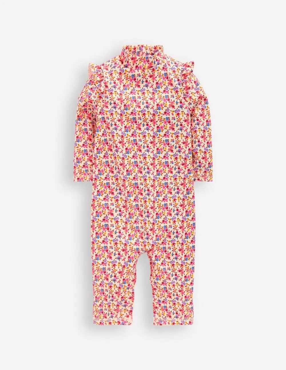 Baby Boden Floral Ruffle One-Piece Rashguard